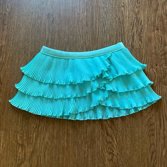 Bright Blue Pleated & Layered Little Girl’s Dance Skirt Size 6-7 - Picture 1 of 6